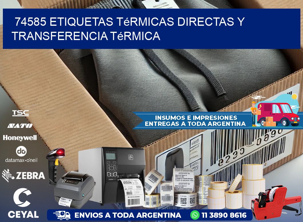 74585 etiquetas térmicas directas y transferencia térmica