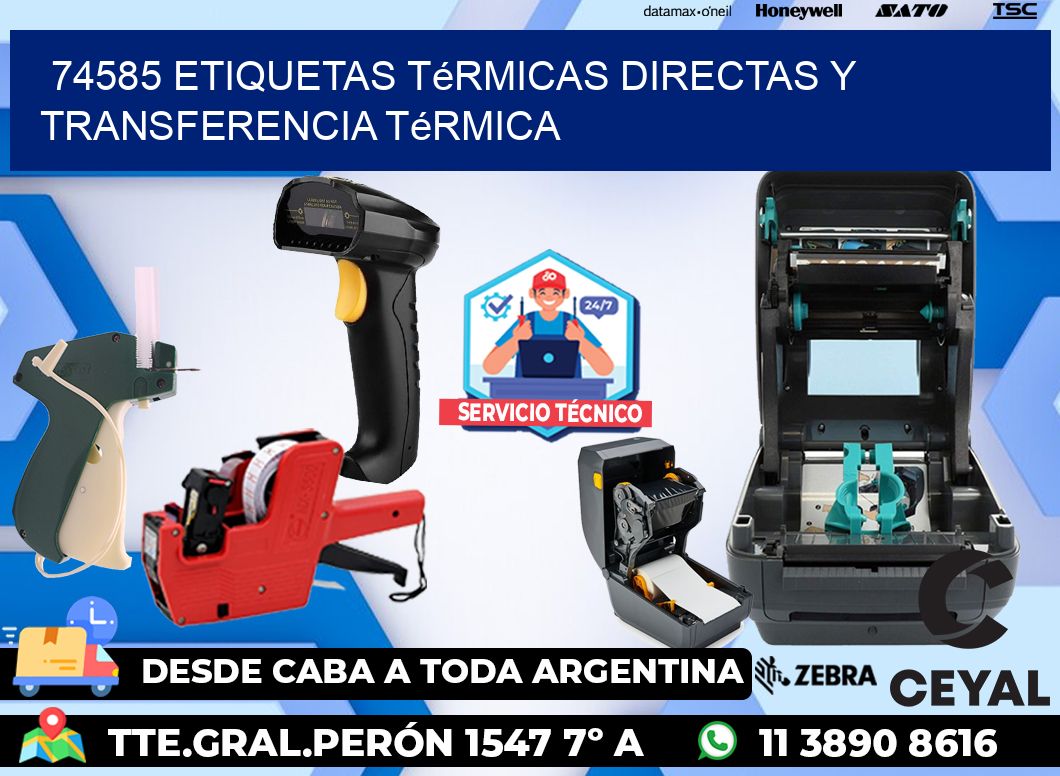 74585 etiquetas térmicas directas y transferencia térmica