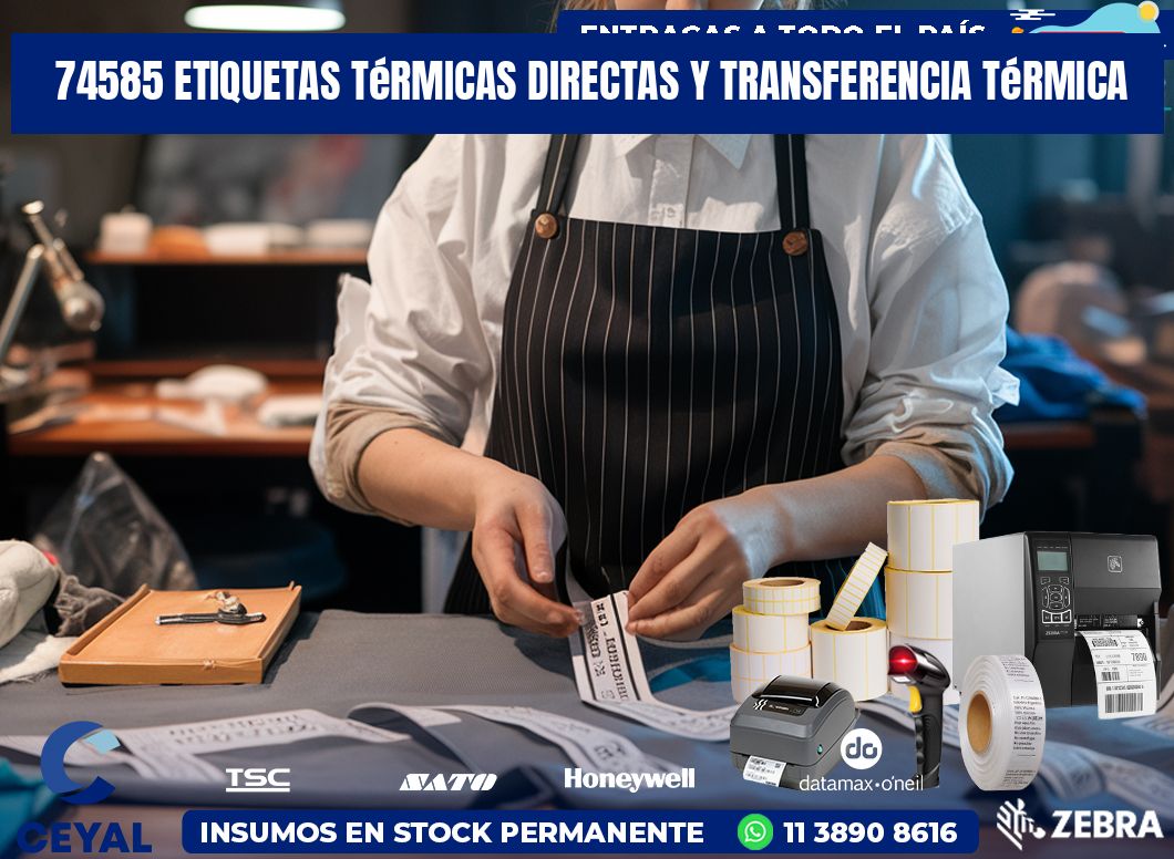 74585 etiquetas térmicas directas y transferencia térmica