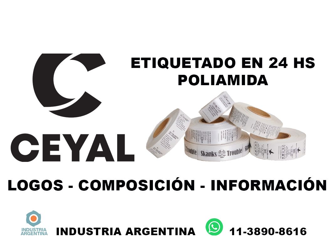 75820 etiquetas de poliamida de composición y cuidado