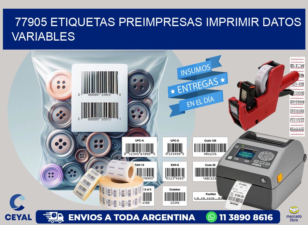 77905 Etiquetas preimpresas imprimir datos variables