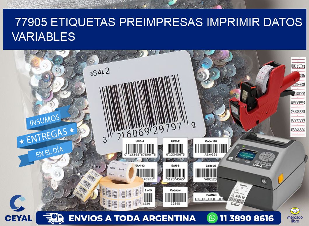 77905 Etiquetas preimpresas imprimir datos variables