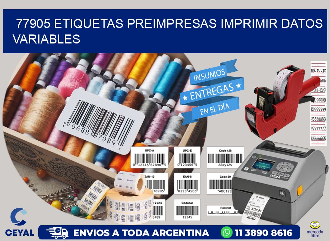 77905 Etiquetas preimpresas imprimir datos variables