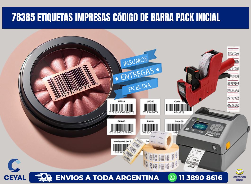 78385 Etiquetas Impresas código De Barra Pack Inicial