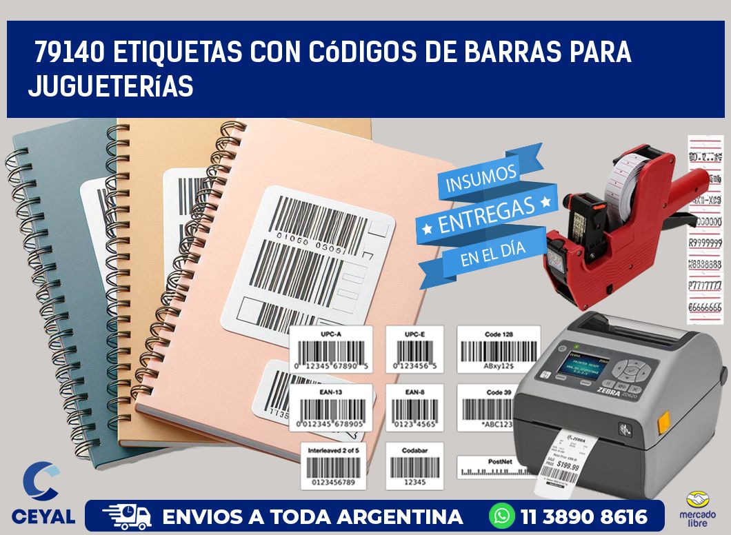 79140 etiquetas con códigos de barras para jugueterías