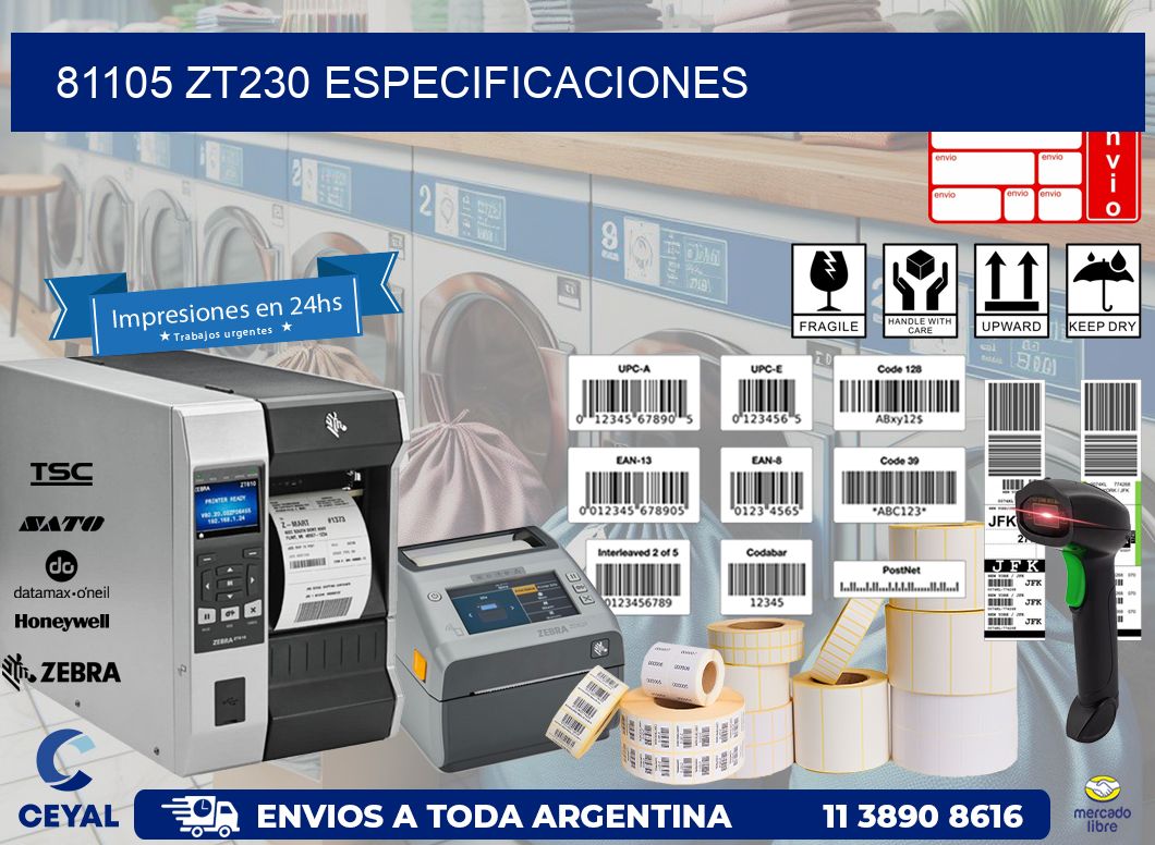 81105 ZT230 especificaciones