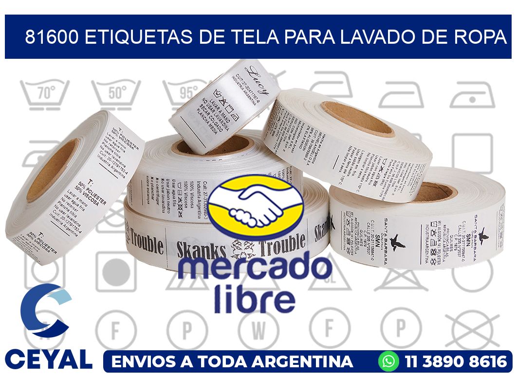 81600 Etiquetas de tela para lavado de ropa