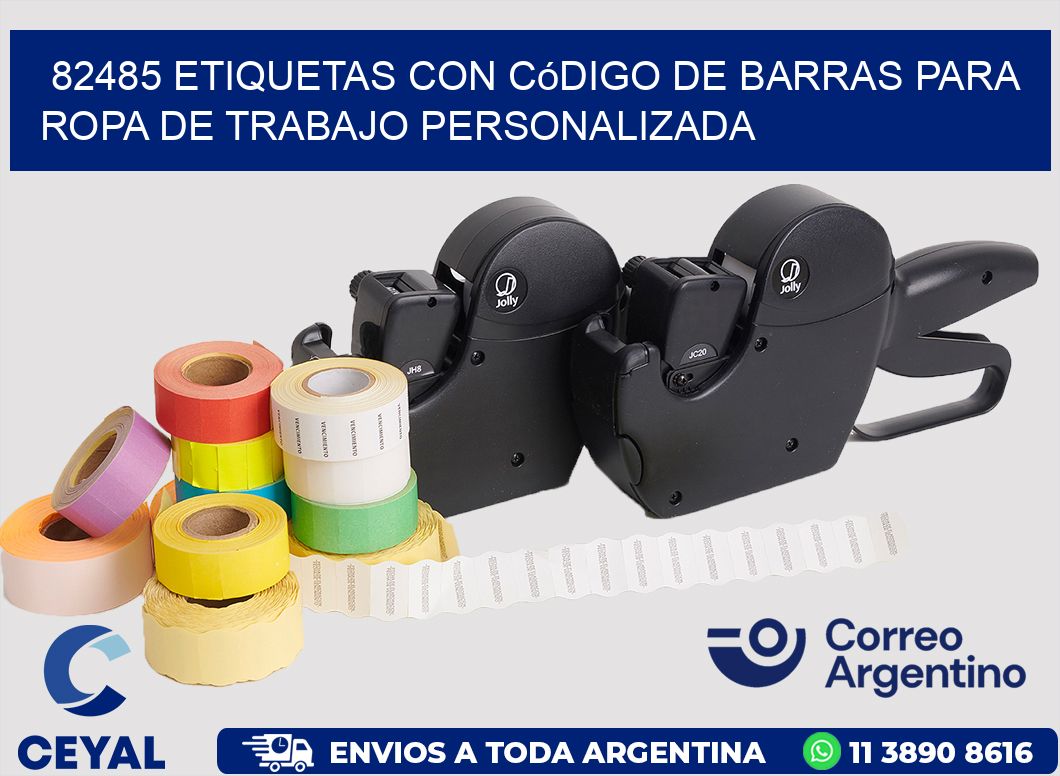 82485 Etiquetas con código de barras para ropa de trabajo personalizada