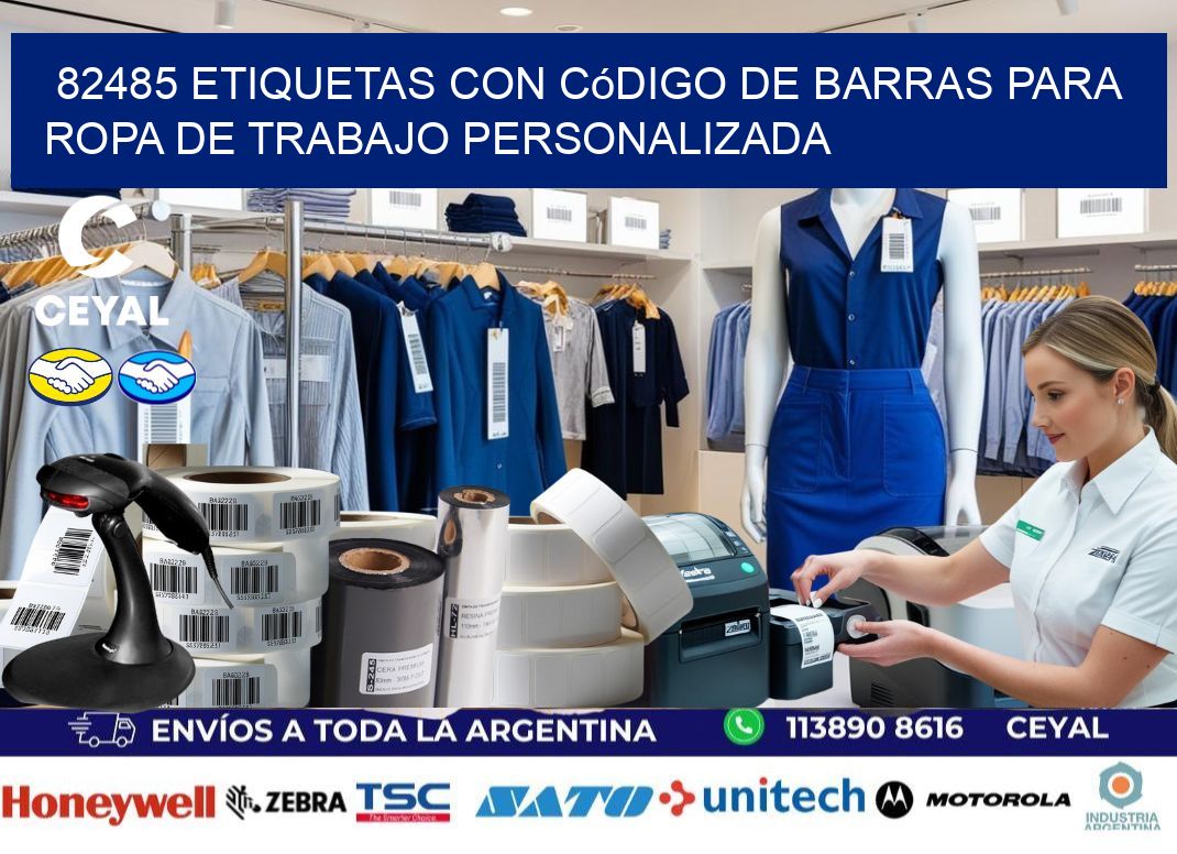 82485 Etiquetas con código de barras para ropa de trabajo personalizada