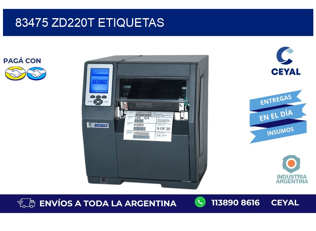 83475 ZD220t etiquetas