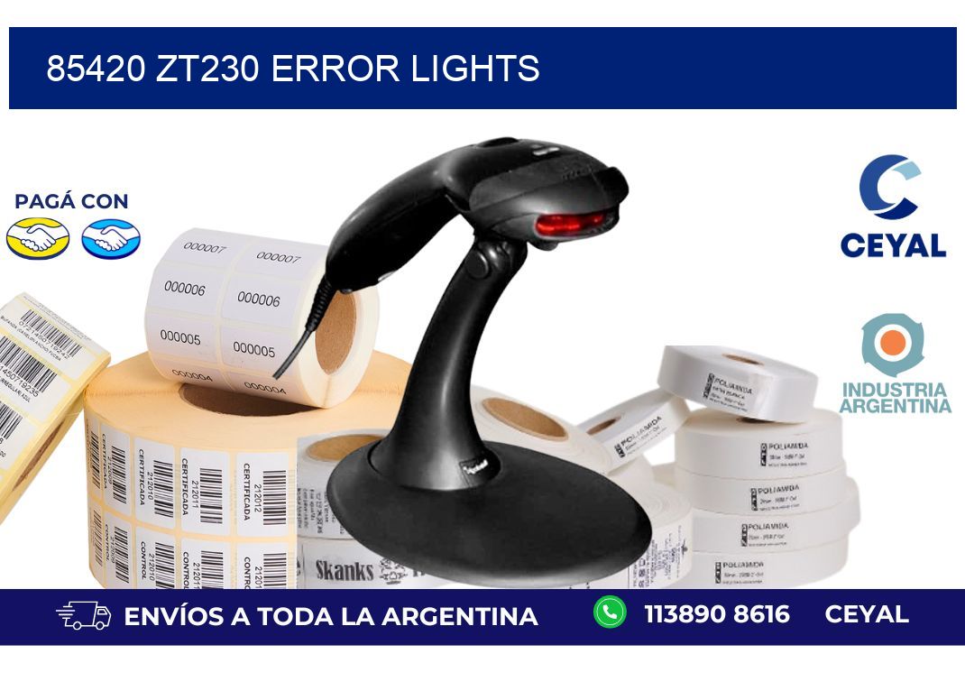 85420 ZT230 error lights