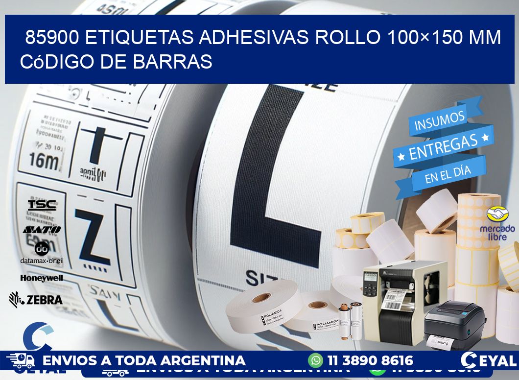 85900 etiquetas adhesivas rollo 100×150 mm código de barras