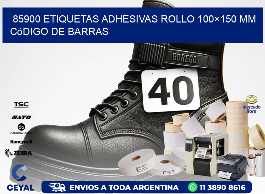 85900 etiquetas adhesivas rollo 100×150 mm código de barras