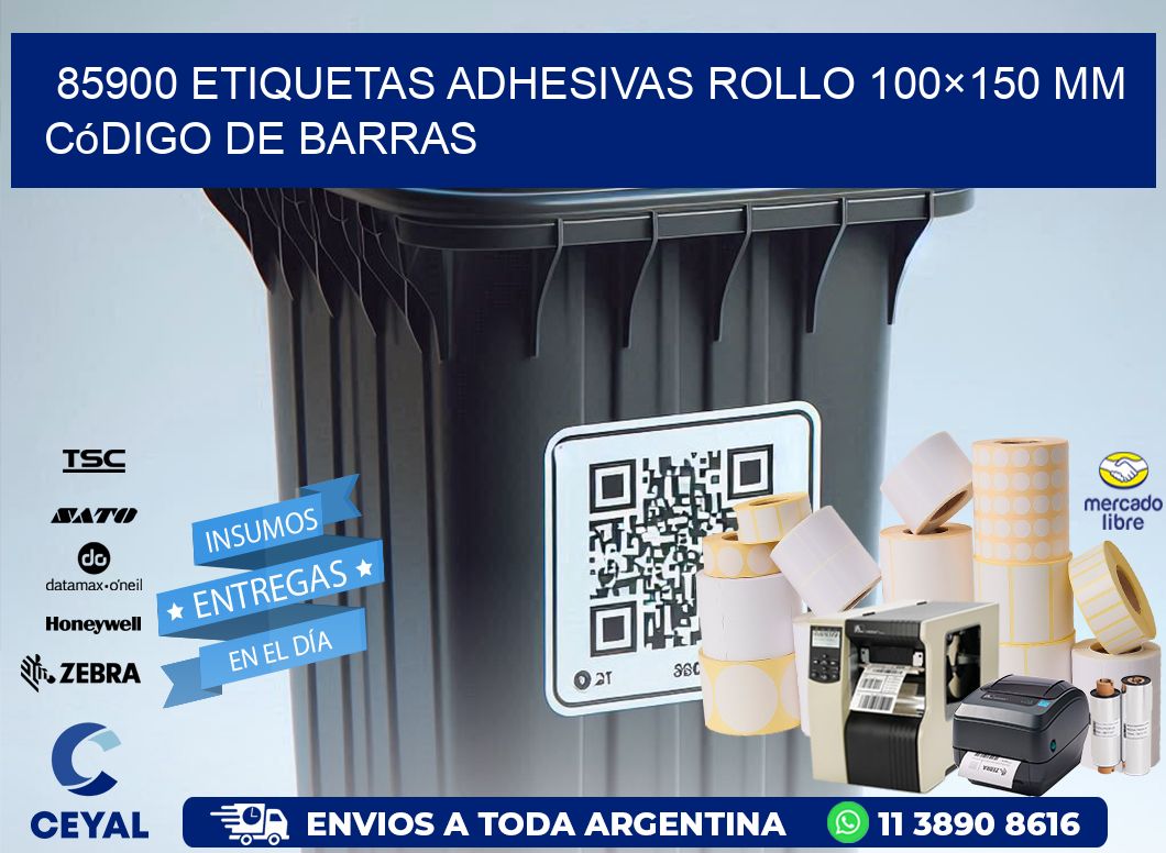 85900 etiquetas adhesivas rollo 100×150 mm código de barras