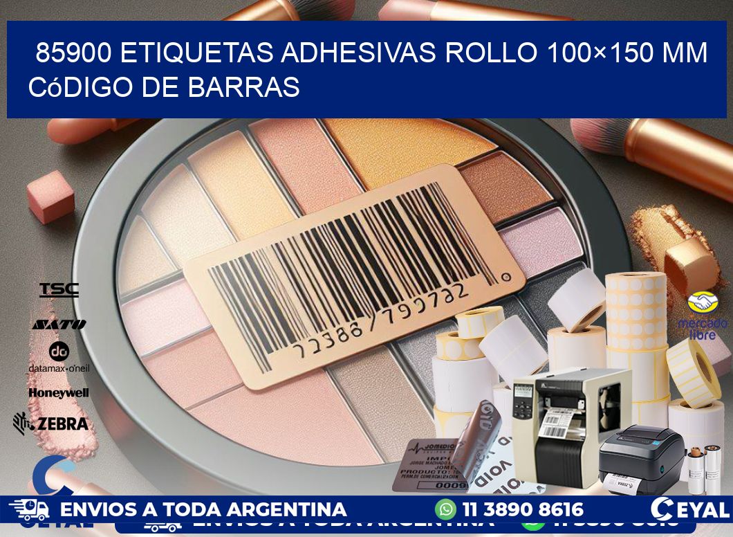 85900 etiquetas adhesivas rollo 100×150 mm código de barras