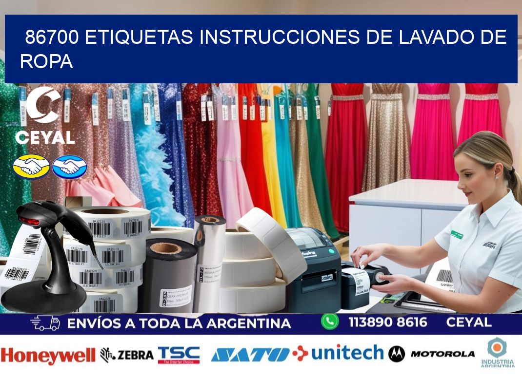86700 etiquetas instrucciones de lavado de ropa