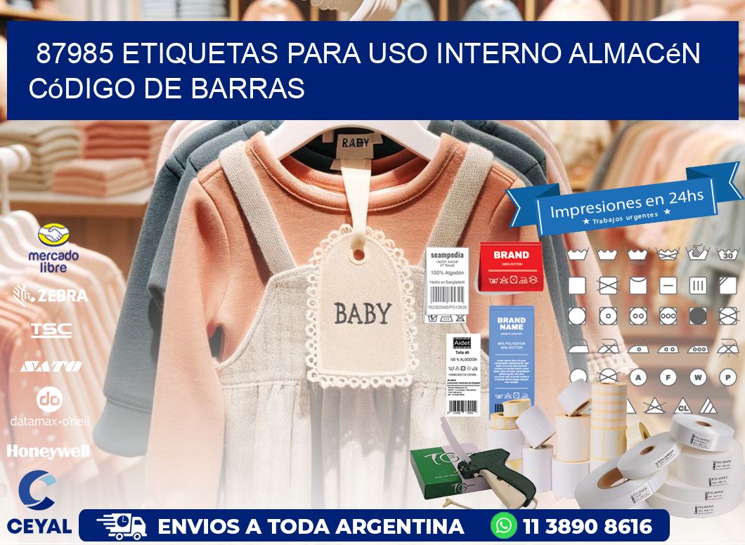 87985 etiquetas para uso interno almacén código de barras