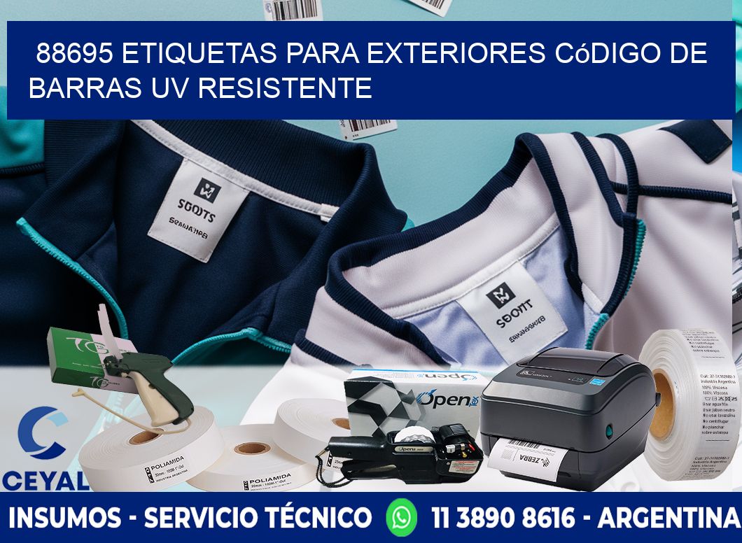 88695 etiquetas para exteriores código de barras UV resistente