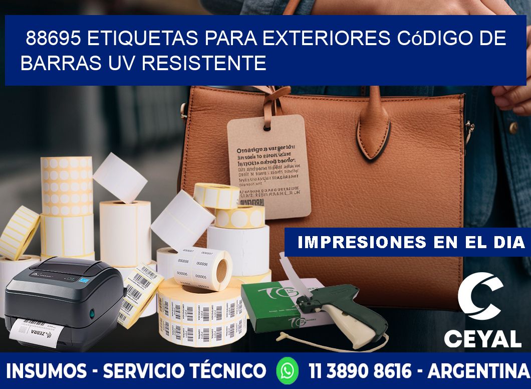 88695 etiquetas para exteriores código de barras UV resistente