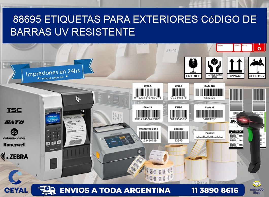 88695 etiquetas para exteriores código de barras UV resistente