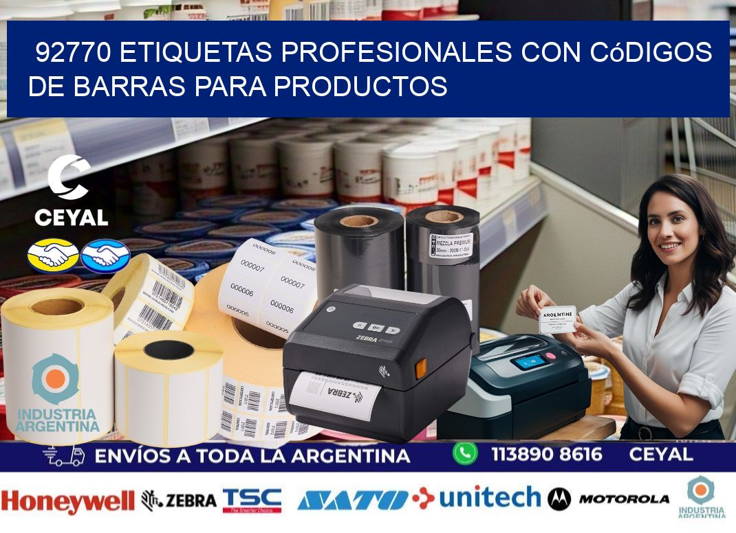 92770 Etiquetas profesionales con códigos de barras para productos
