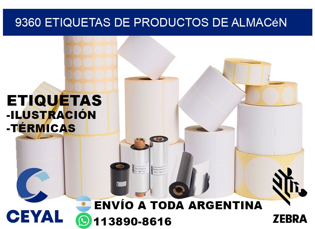 9360 Etiquetas de productos de almacén