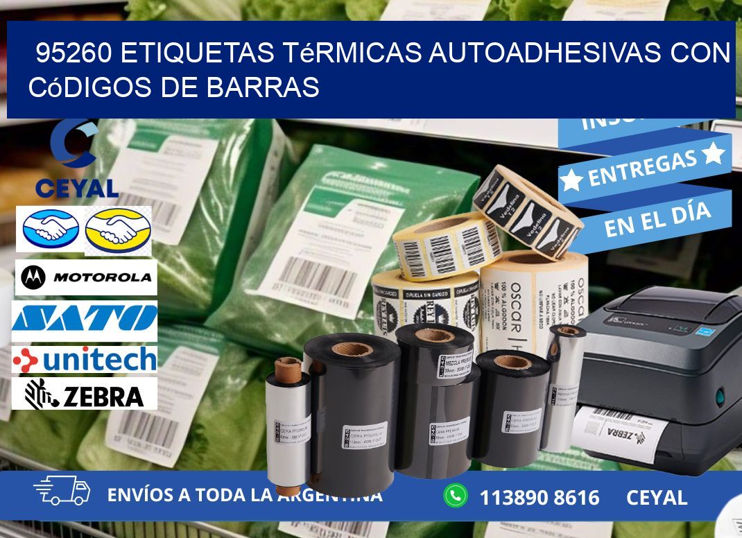 95260 Etiquetas térmicas autoadhesivas con códigos de barras