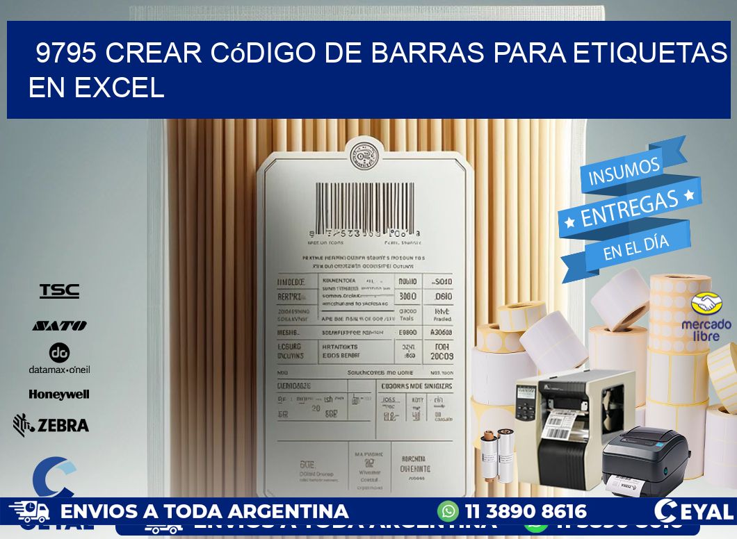 9795 Crear código de barras para etiquetas en Excel