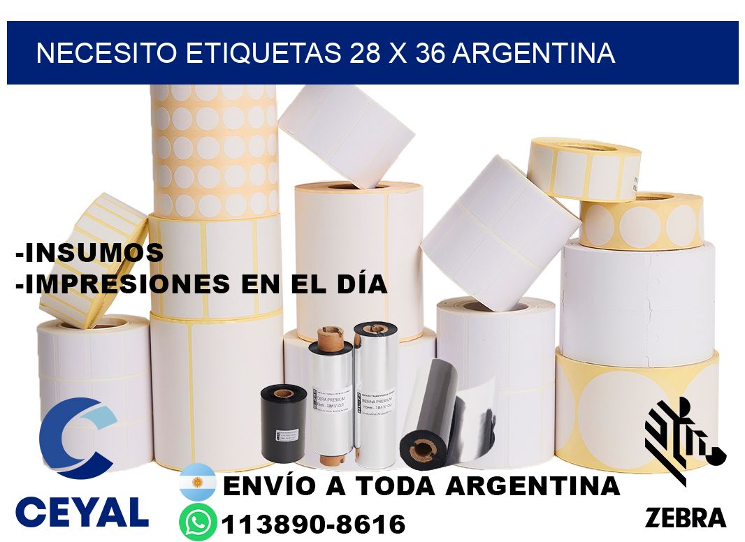 Necesito etiquetas 28 x 36 argentina