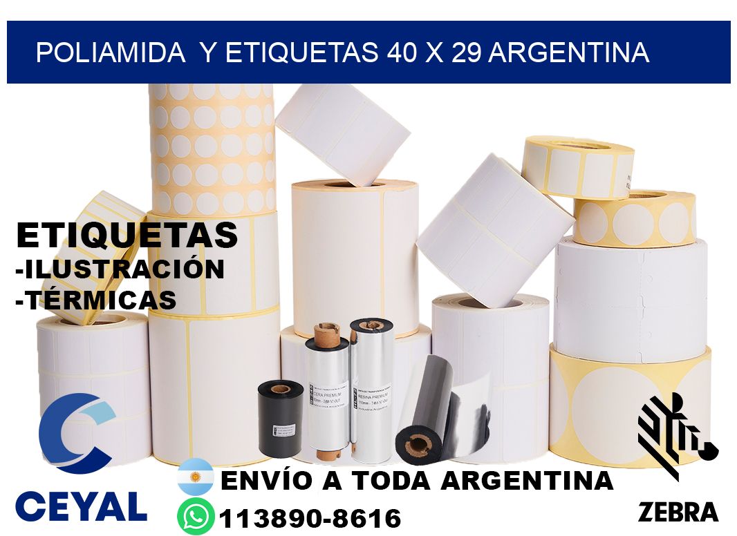 Poliamida  y etiquetas 40 x 29 argentina
