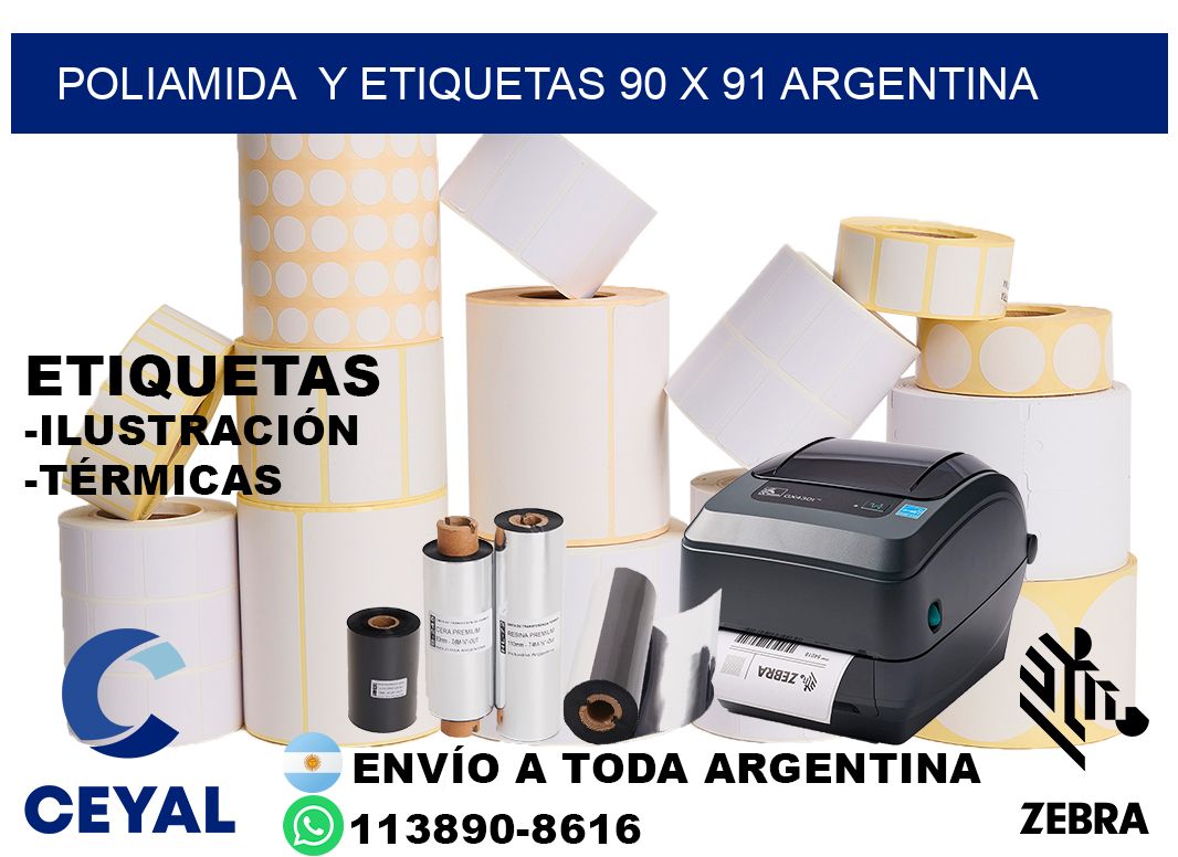 Poliamida  y etiquetas 90 x 91 argentina