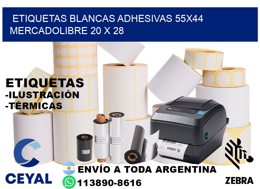 etiquetas blancas adhesivas 55x44 mercadolibre 20 x 28