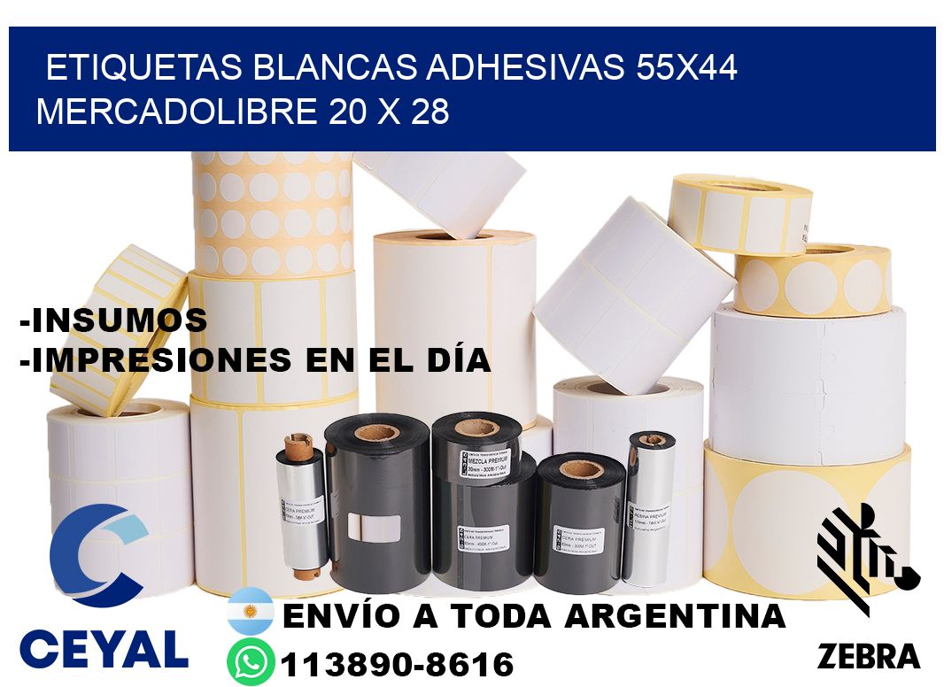 etiquetas blancas adhesivas 55x44 mercadolibre 20 x 28
