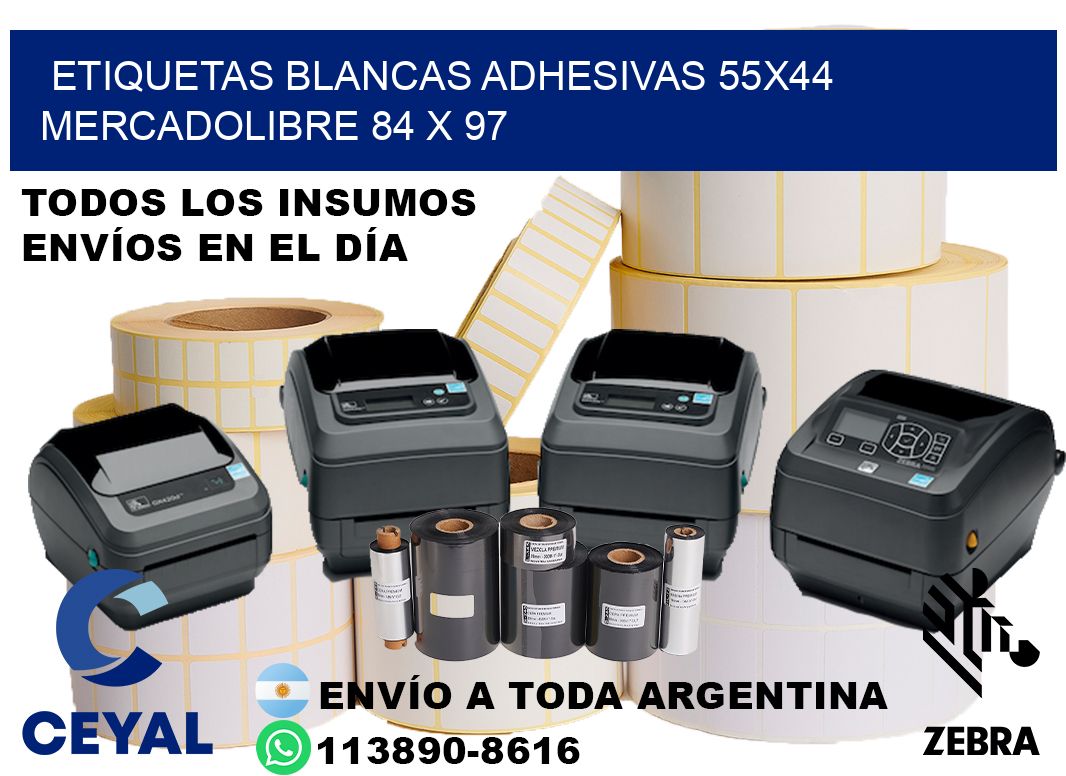 etiquetas blancas adhesivas 55x44 mercadolibre 84 x 97