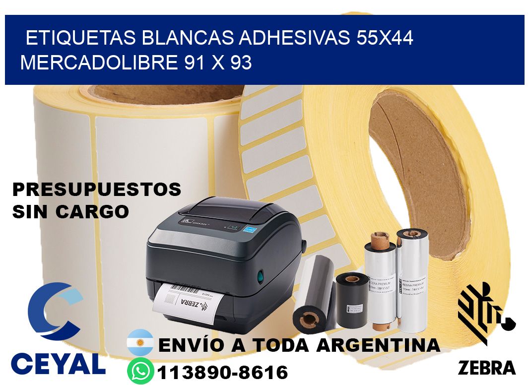 etiquetas blancas adhesivas 55x44 mercadolibre 91 x 93