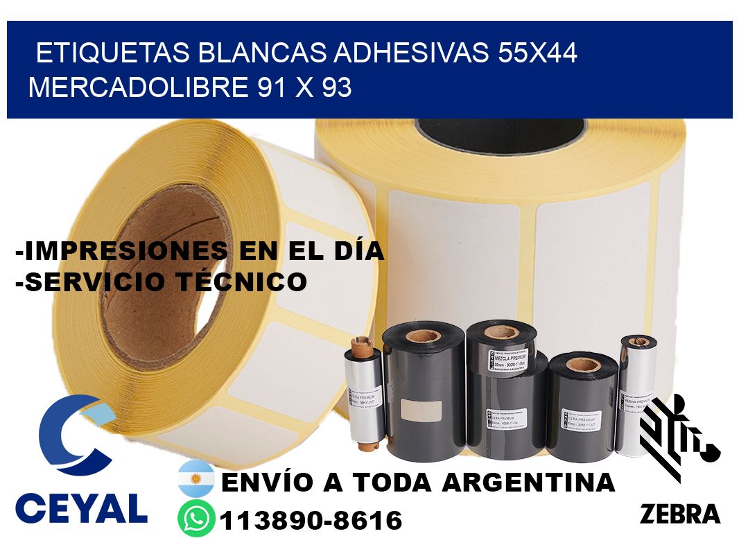etiquetas blancas adhesivas 55x44 mercadolibre 91 x 93