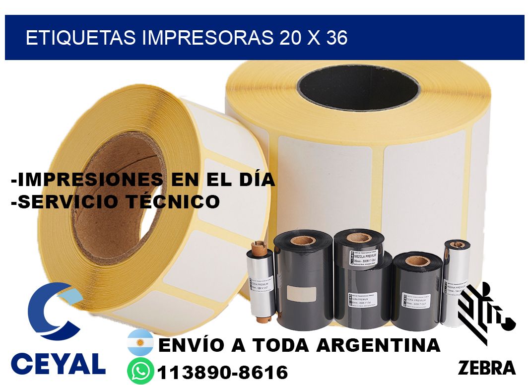 etiquetas impresoras 20 x 36