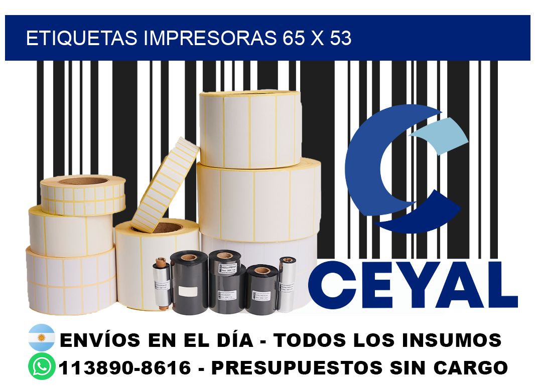 etiquetas impresoras 65 x 53