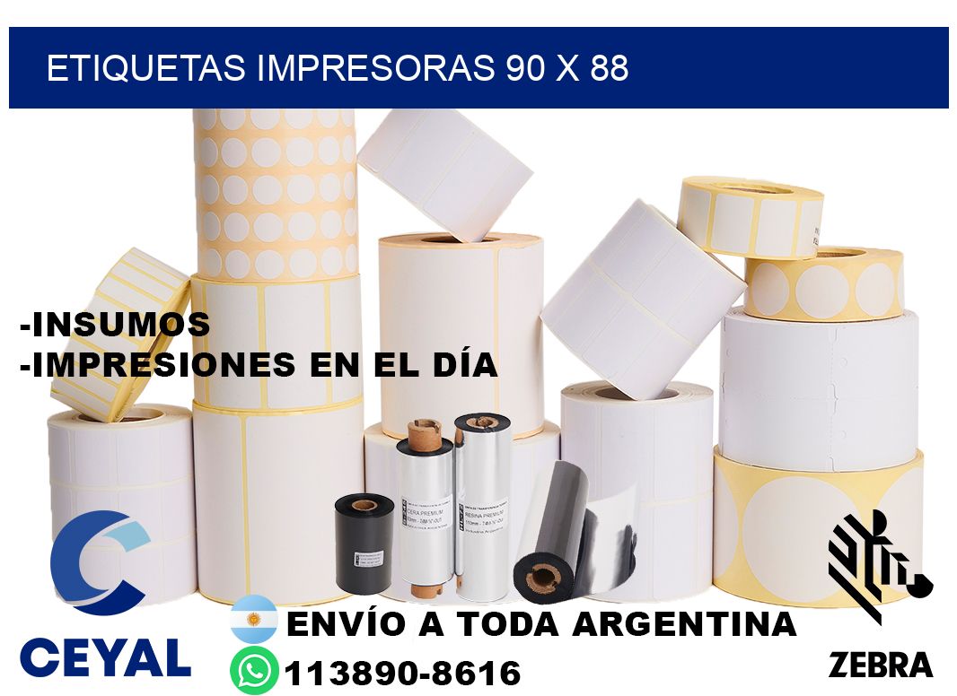 etiquetas impresoras 90 x 88