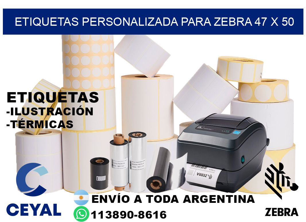 etiquetas personalizada para zebra 47 x 50
