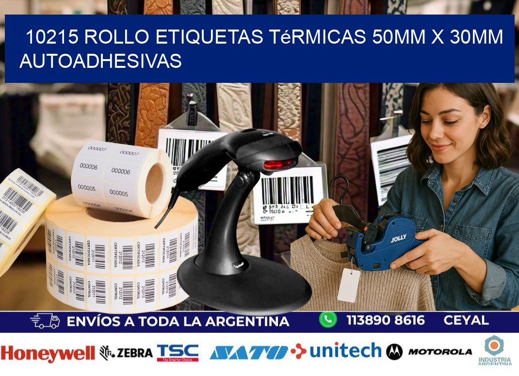 10215 Rollo Etiquetas Térmicas 50mm X 30mm Autoadhesivas
