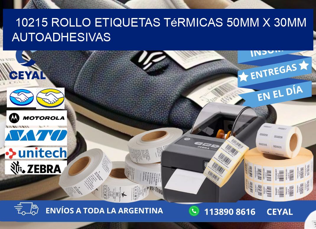 10215 Rollo Etiquetas Térmicas 50mm X 30mm Autoadhesivas