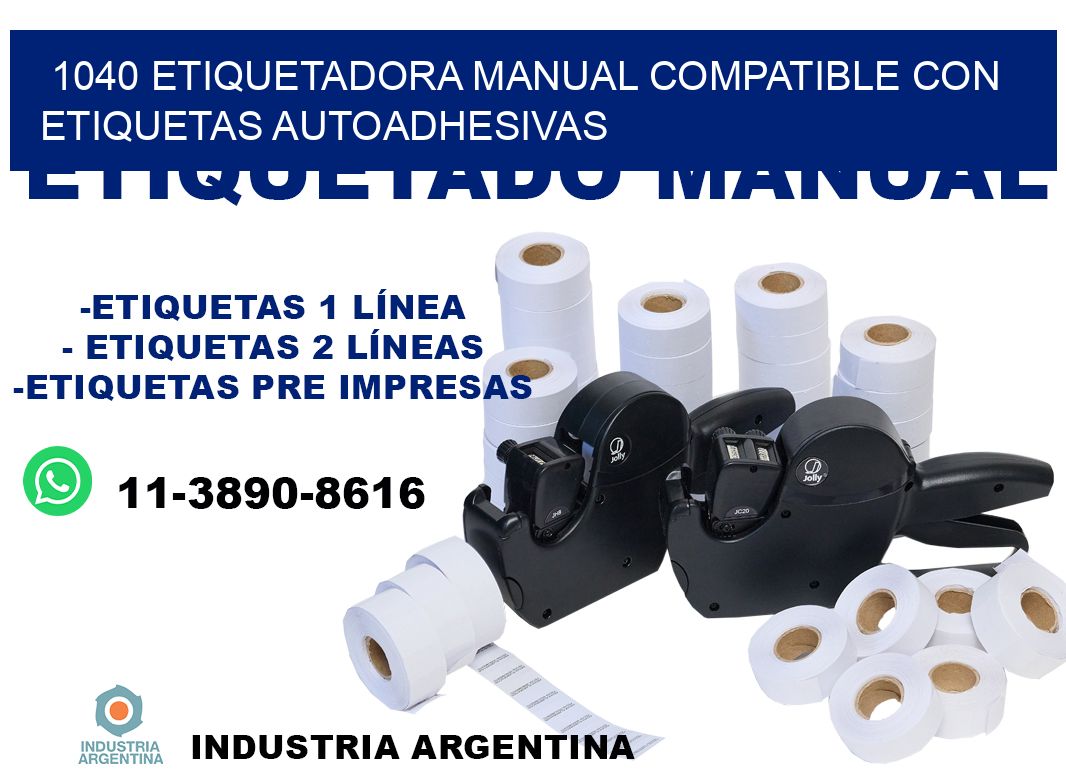1040 etiquetadora manual compatible con etiquetas autoadhesivas