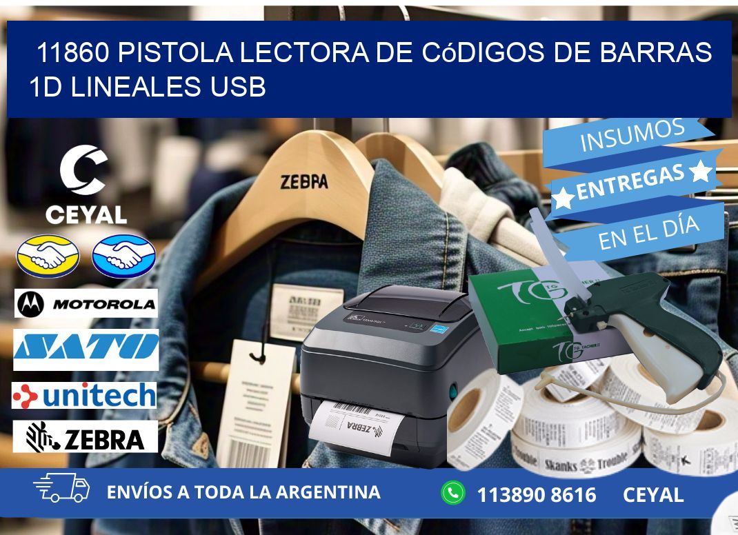 11860 Pistola Lectora De Códigos De Barras 1d Lineales Usb