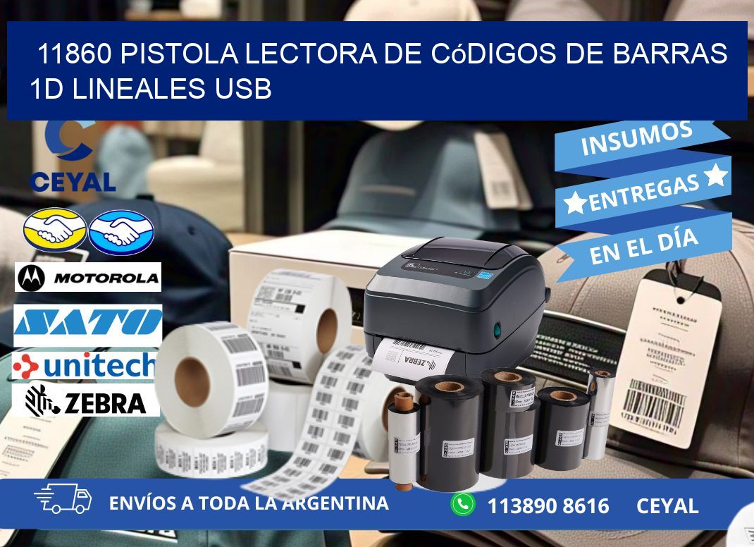 11860 Pistola Lectora De Códigos De Barras 1d Lineales Usb