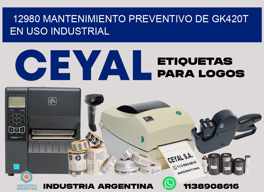 12980 mantenimiento preventivo de gk420t en uso industrial