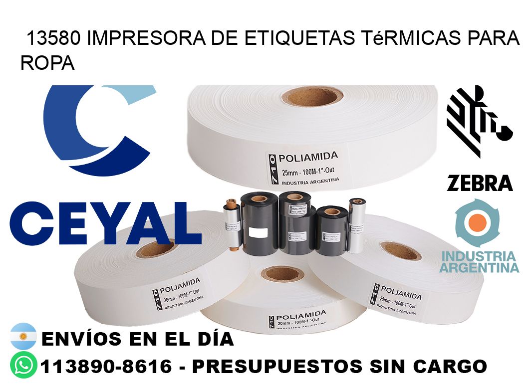 13580 impresora de etiquetas térmicas para ropa