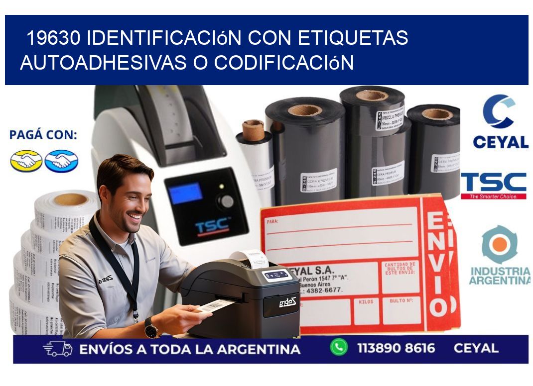 19630 identificación con etiquetas autoadhesivas o codificación