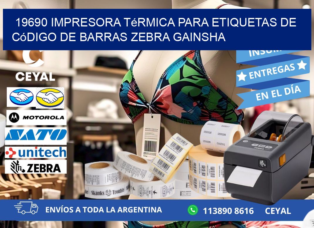 19690 impresora térmica para etiquetas de código de barras Zebra GAINSHA