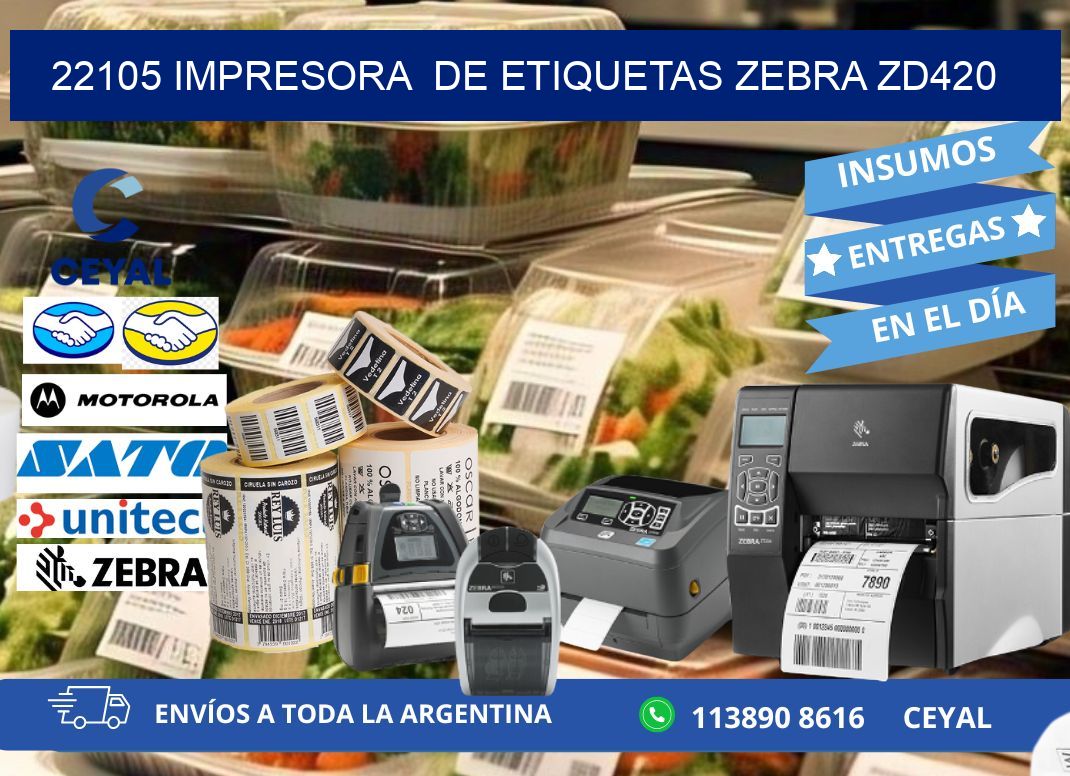 22105 impresora  de etiquetas Zebra ZD420